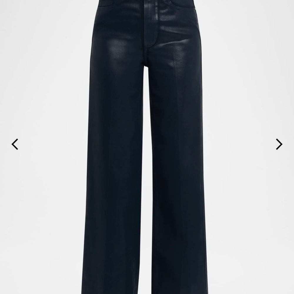 PAIGE women’s Sasha navy luxe coated jeans 32 inseam size 27